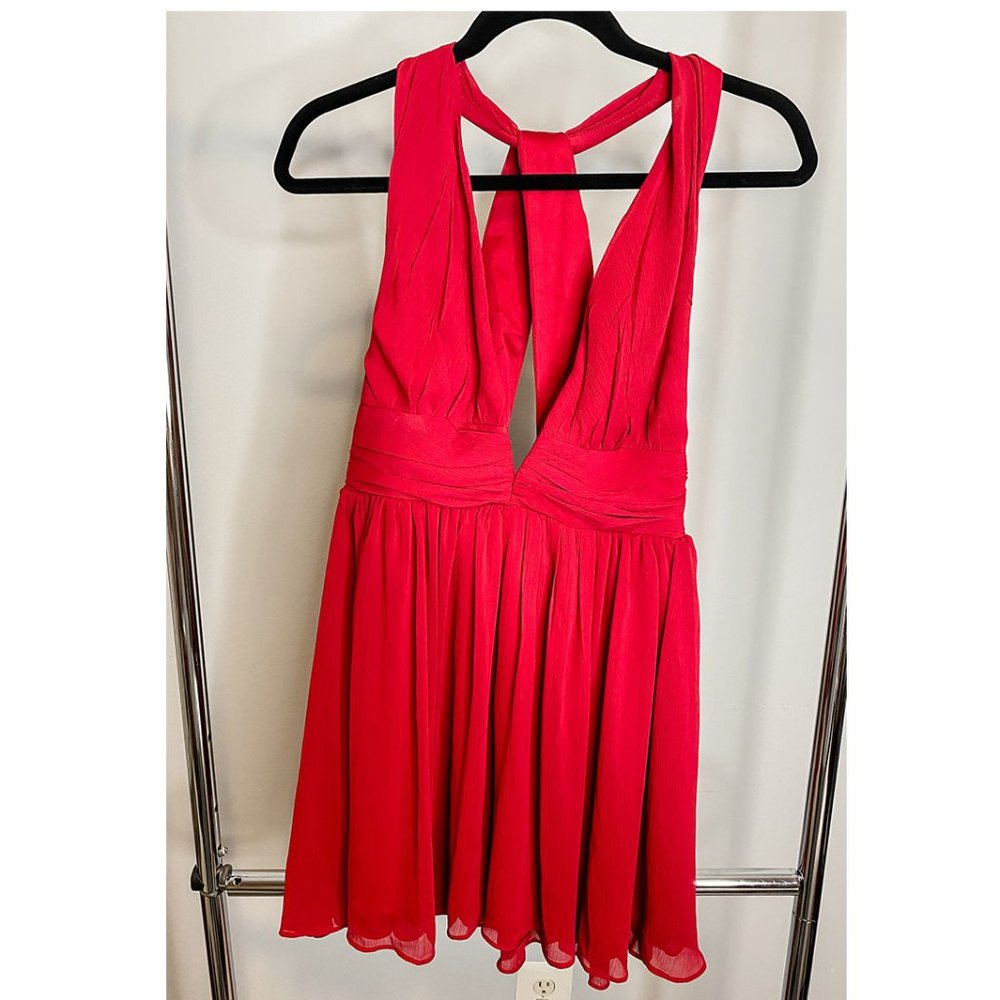 Low Cut Red Formal Dress